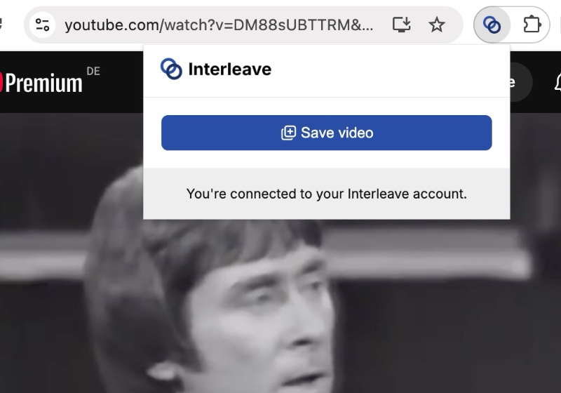 Interleave browser extension saving an article